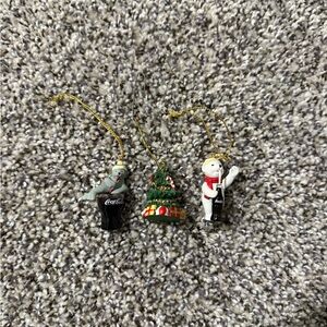 Mini Coca-Cola 1998 Seal and Polar Bear Ornament, Mini Christmas Tree Ornament